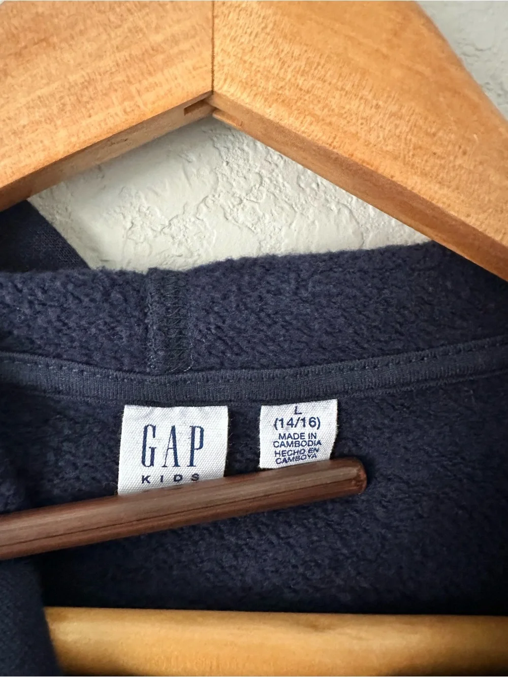 GAP Kids Navy Crewneck Hoodie with White Logo